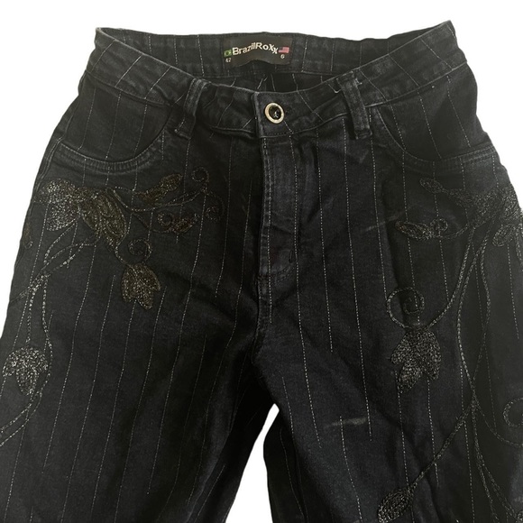 brazilroxx embroidered black pant/jean - Picture 5 of 6